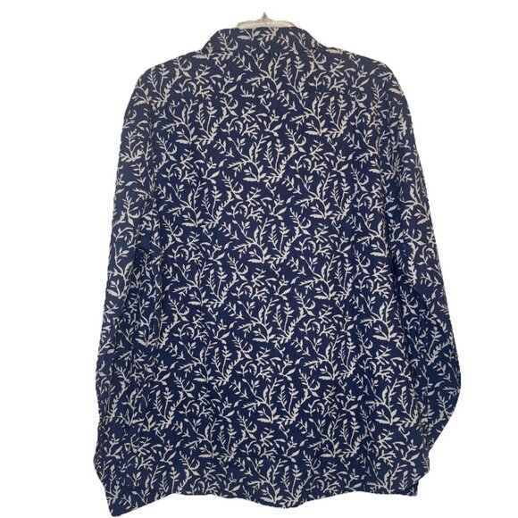 Velvet By Graham & Spencer Mens Blue Fern Print Cotton Button Up Shirt Sz XL NEW - Picture 4 of 8